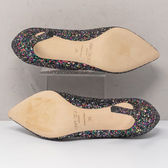 Jimmy Choo Romy 85 Boho Mix Coarse Glitter Size 35 (5 US) - Picture 4 of 8